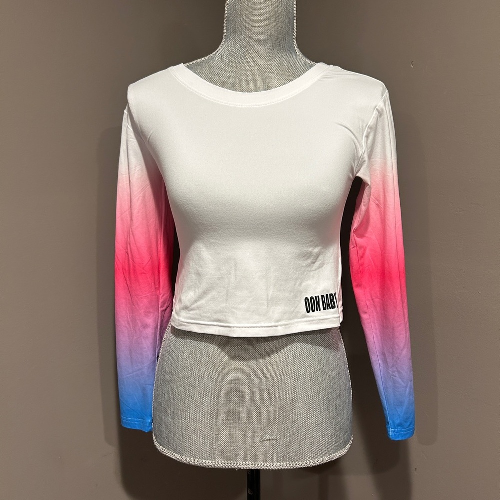 Ooh Baby white long sleeve crop top